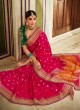 Banarasi Silk Saree In Rani Color